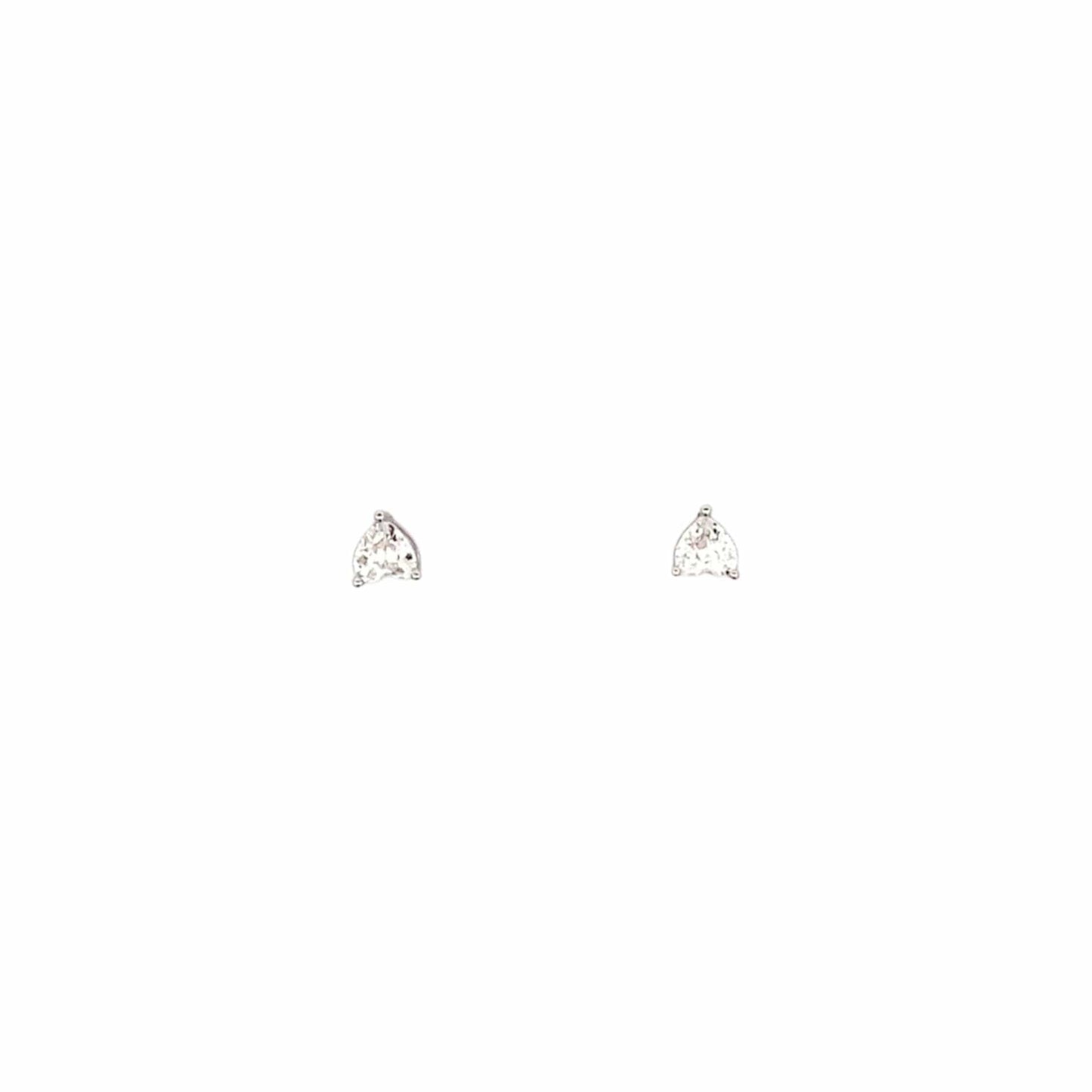 Tiny Heart Spark Stud Earrings (Pure Silver) - Silver