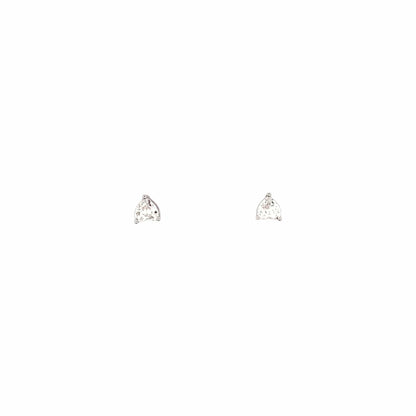 Tiny Heart Spark Stud Earrings (Pure Silver) - Silver