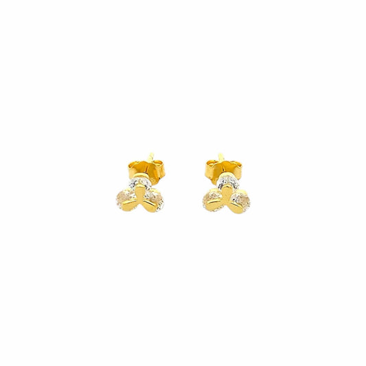 Tiny Trillium Stud Earrings (Pure Silver) - Gold