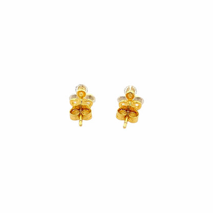 Tiny Trillium Stud Earrings (Pure Silver) - Gold