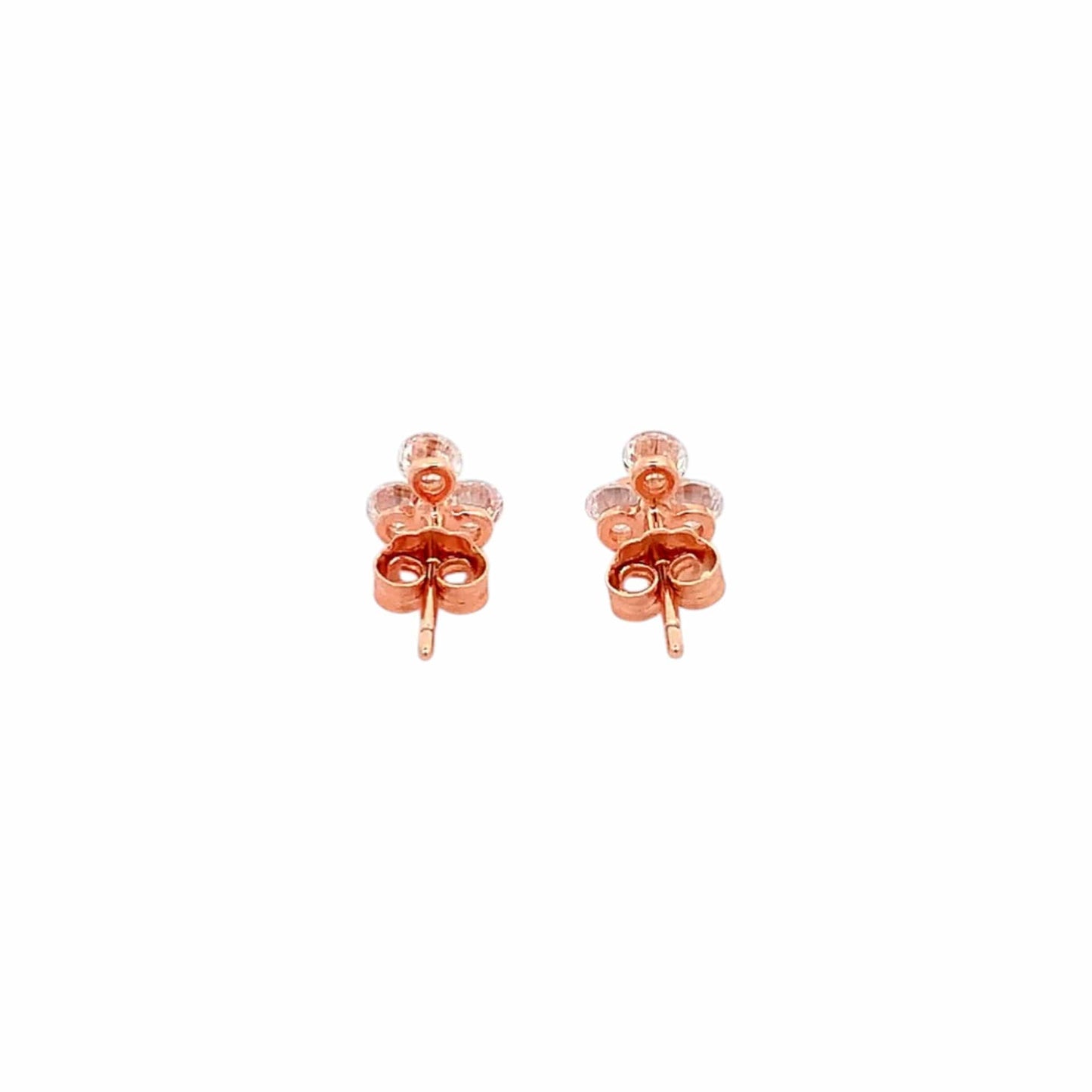 Tiny Trillium Stud Earrings (Pure Silver) - Rose Gold