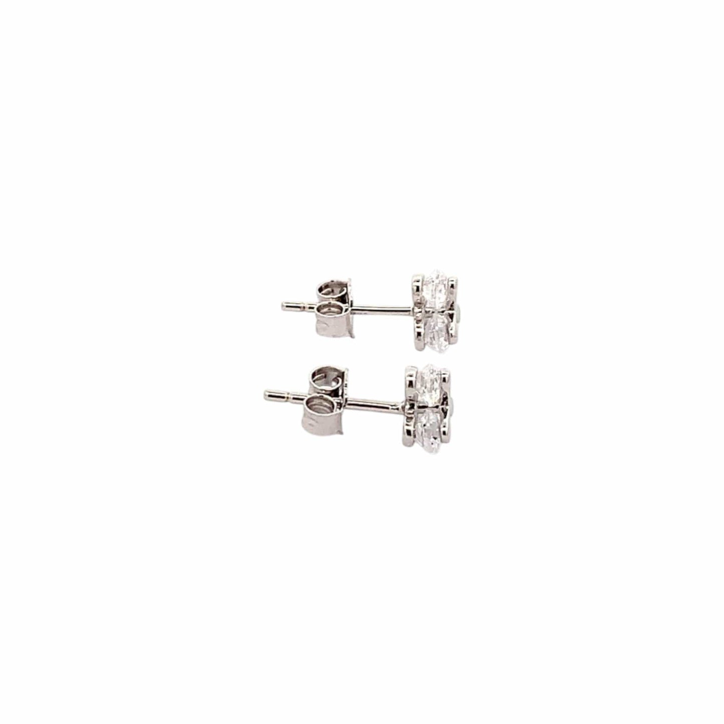 Tiny Trillium Stud Earrings (Pure Silver) - Silver