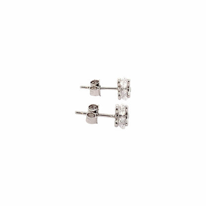 Tiny Trillium Stud Earrings (Pure Silver) - Silver