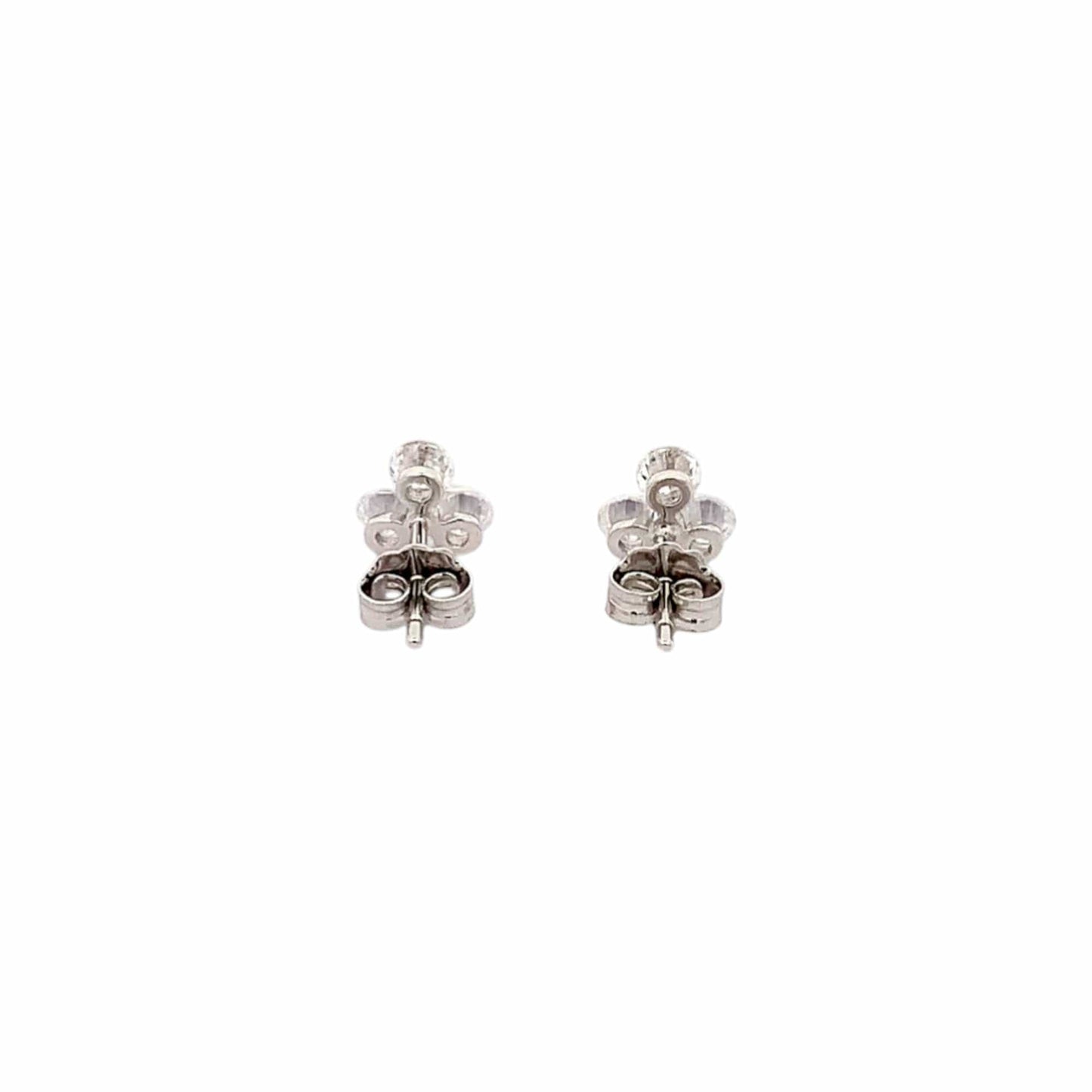 Tiny Trillium Stud Earrings (Pure Silver) - Silver