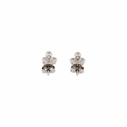 Tiny Trillium Stud Earrings (Pure Silver) - Silver