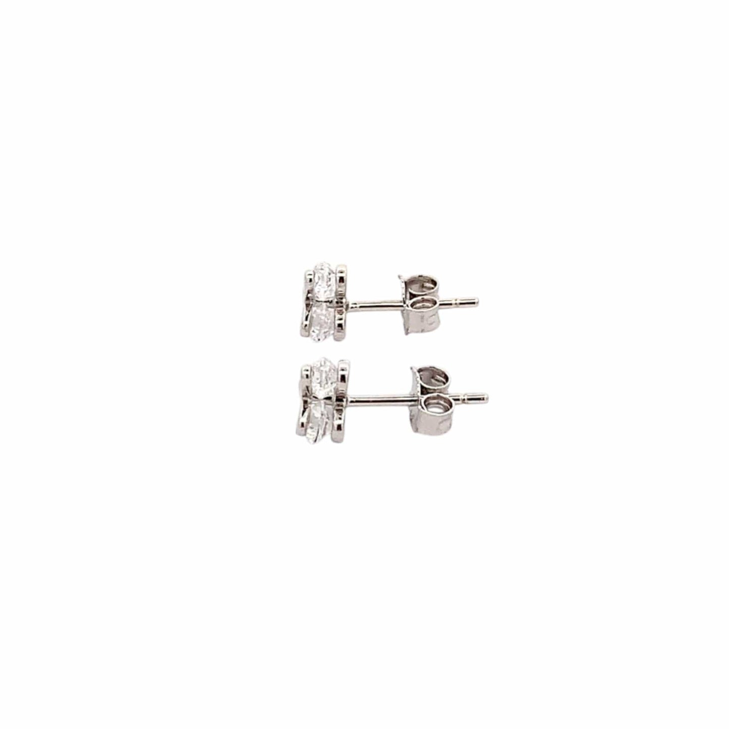 Tiny Trillium Stud Earrings (Pure Silver) - Silver