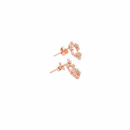 Blossom Circle Stud Earrings (Pure Silver) - Rose Gold