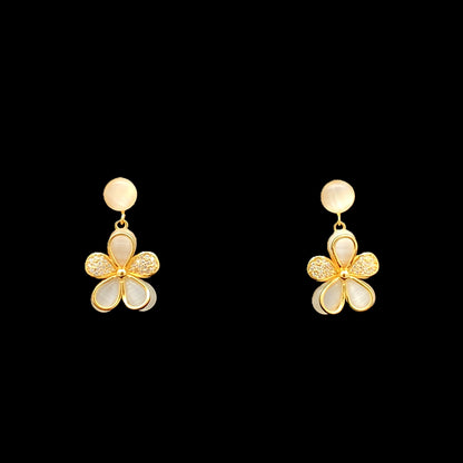 Floral Fantasy Drop Earrings Gold