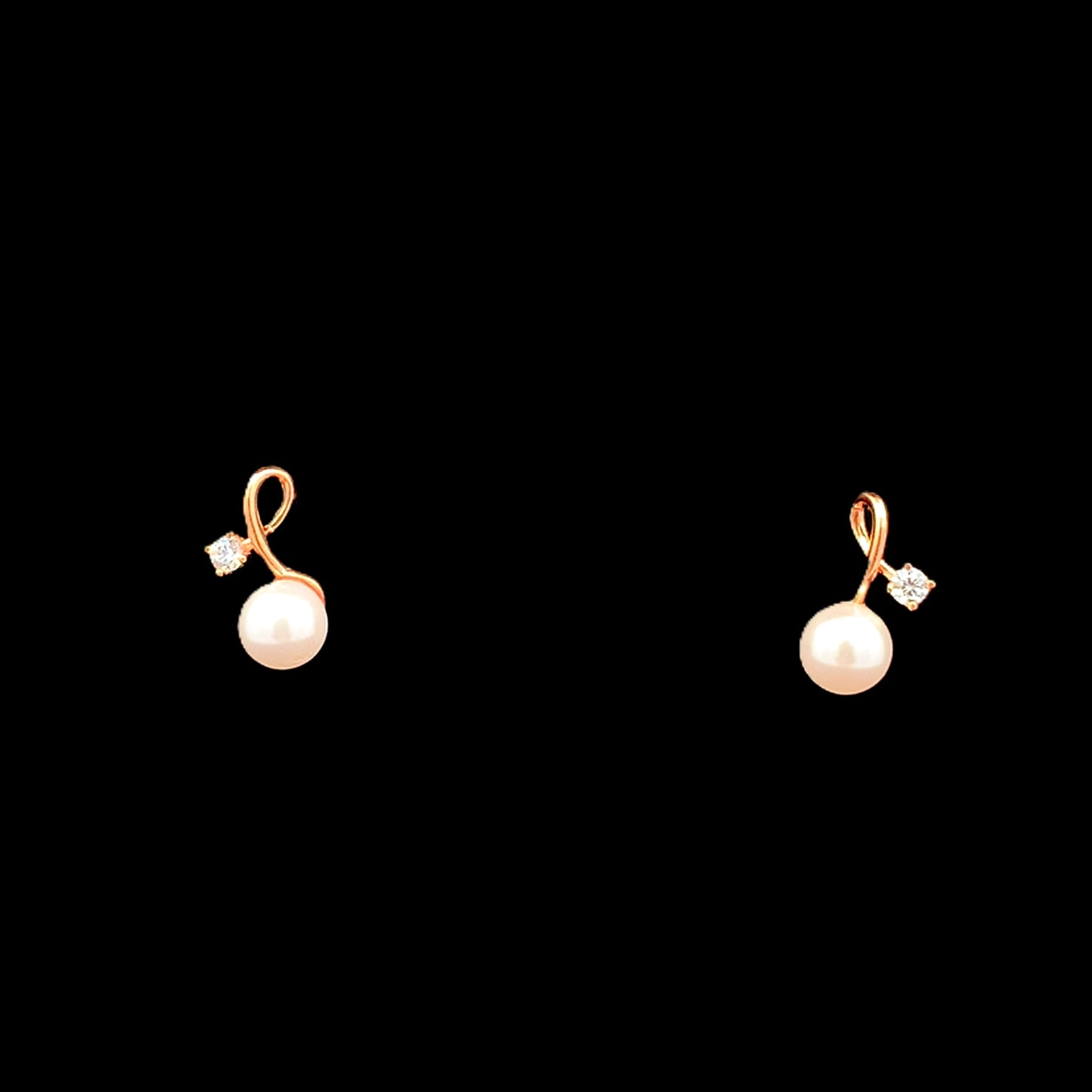 Pearl Essence Drop Earrings Rose Gold