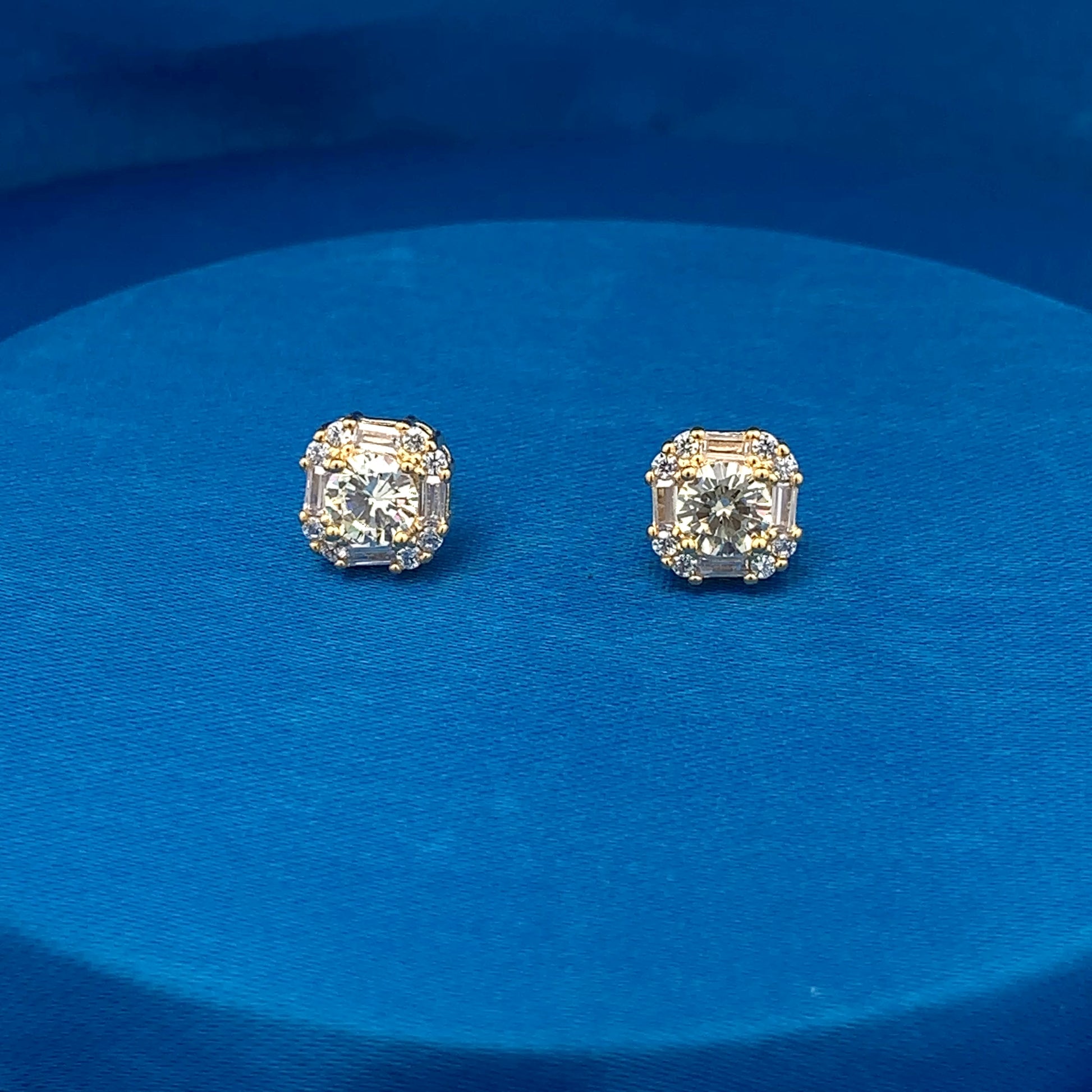 Yellow Diamond Stud Earrings Gold