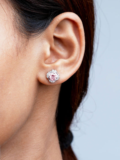 Pink Diamond Stud Earrings