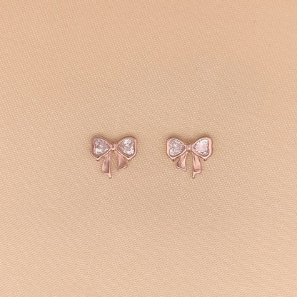 Bowknot Stud Earrings (Pure Silver)