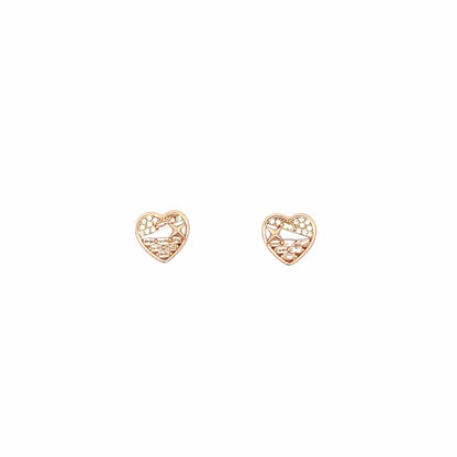 Cosmic Love Stud Earrings (Pure Silver) - Rose Gold