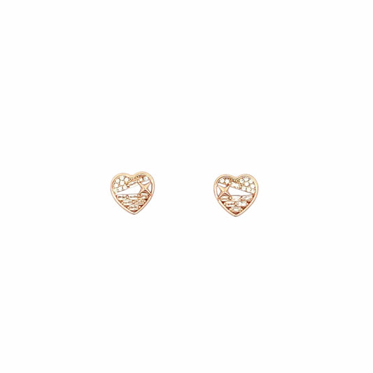 Cosmic Love Stud Earrings (Pure Silver) - Rose Gold