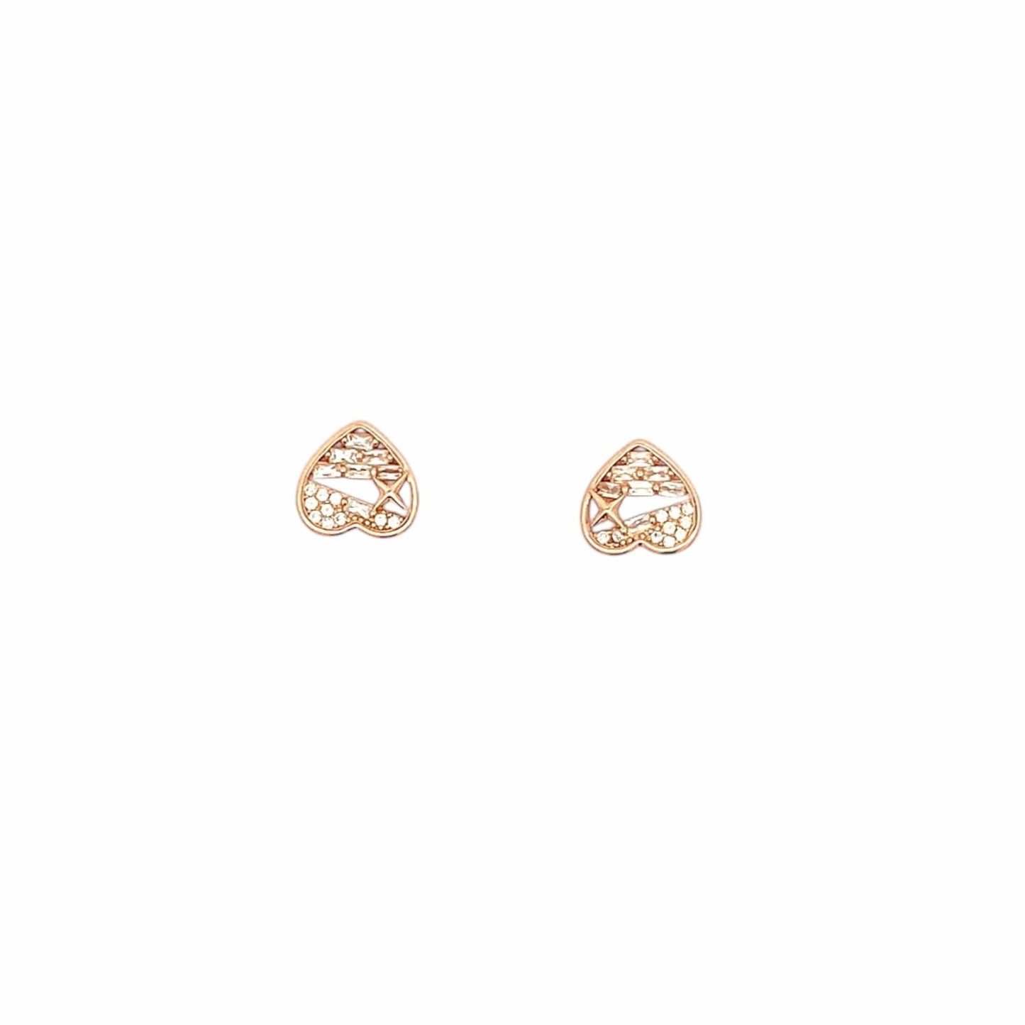 Cosmic Love Stud Earrings (Pure Silver) - Rose Gold