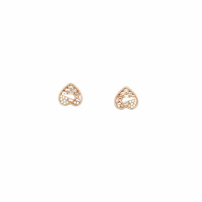 Cosmic Love Stud Earrings (Pure Silver) - Rose Gold