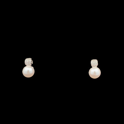 Pearl Bliss Drop Earrings Silver