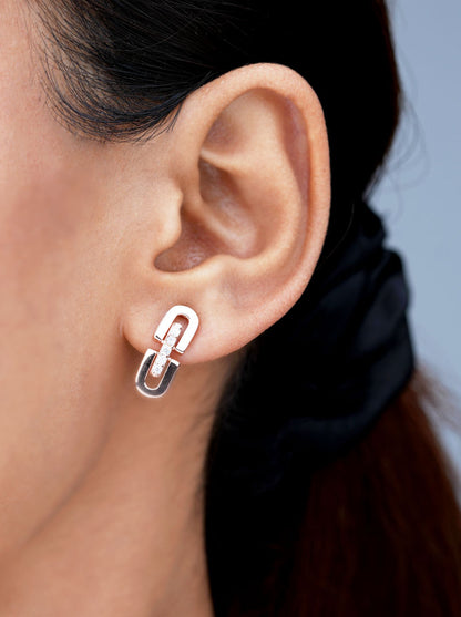 Chain Link Drop Earrings Rose Gold