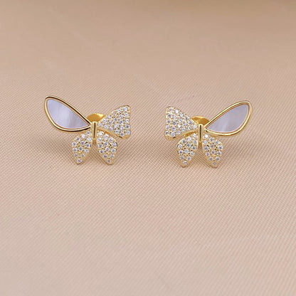 Enchanted Wings Stud Earrings Gold