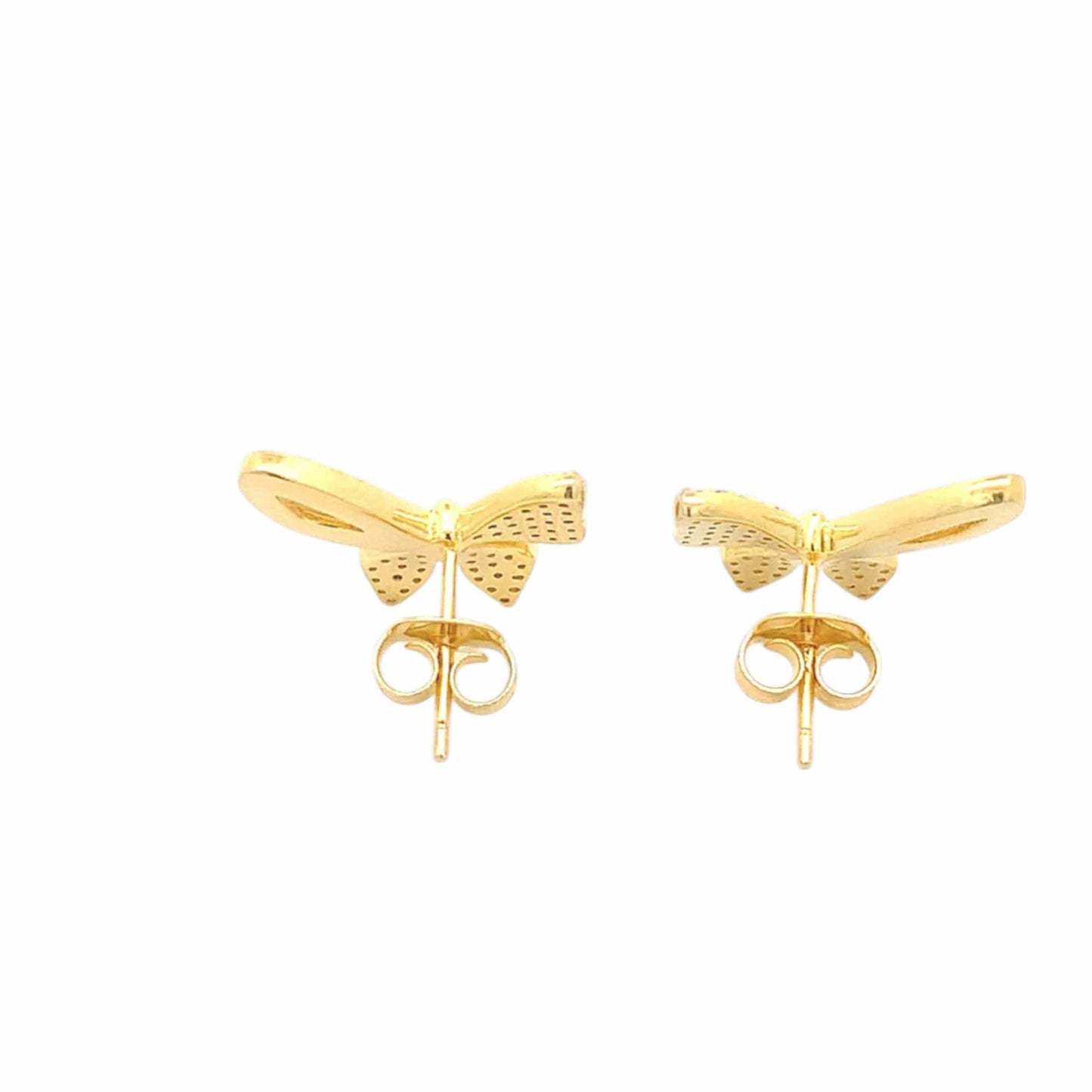 Enchanted Wings Stud Earrings (Pure Silver) - Gold