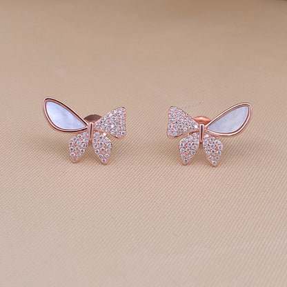 Enchanted Wings Stud Earrings Rose Gold