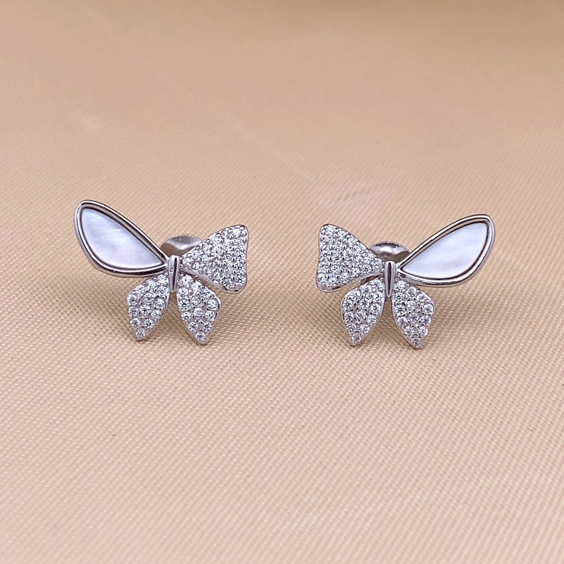 Enchanted Wings Stud Earrings Silver