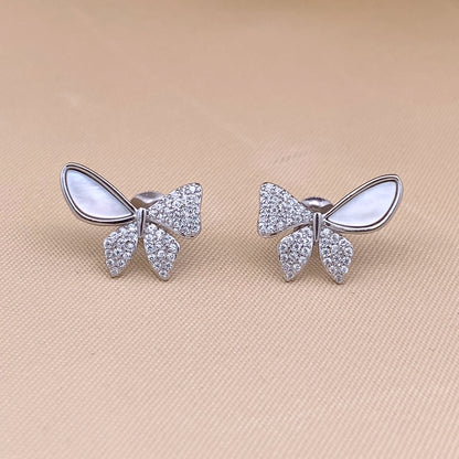 Enchanted Wings Stud Earrings Silver