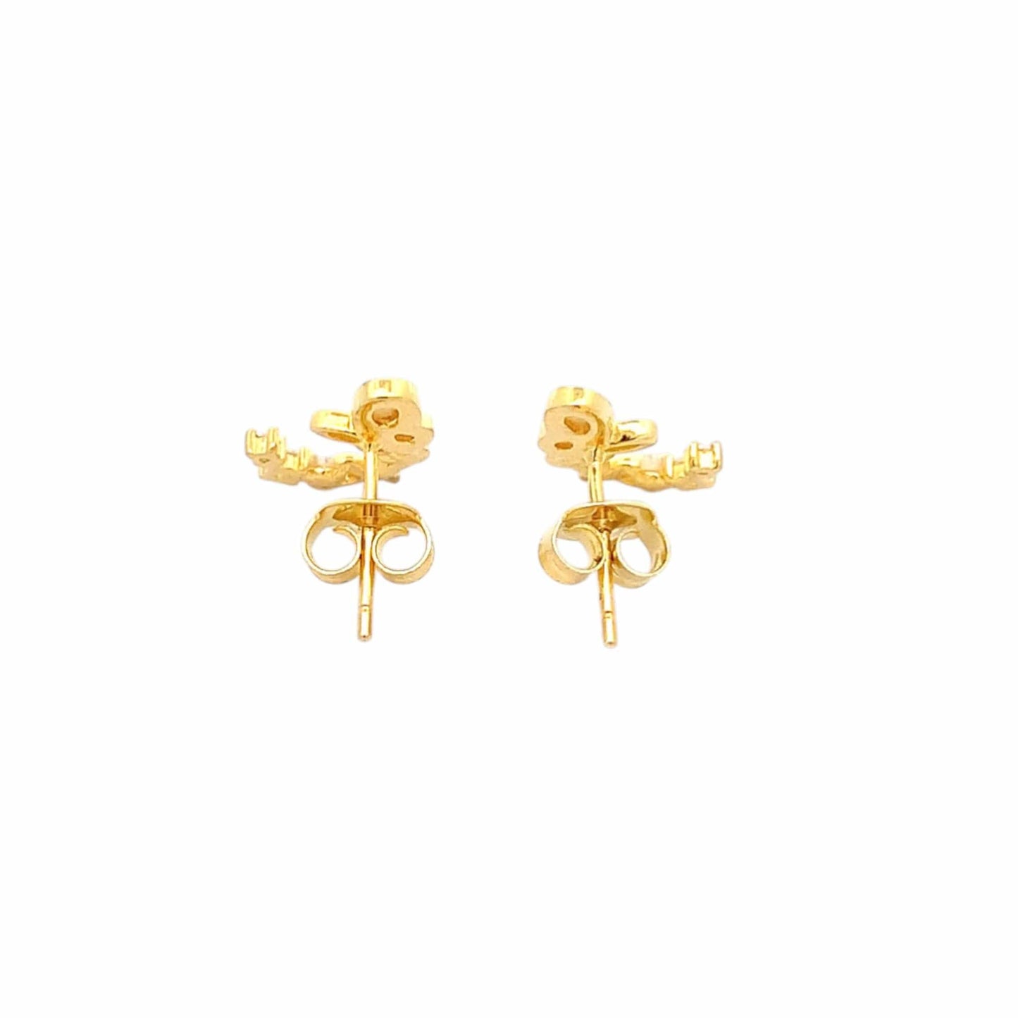 Butterfly Arc Stud Earrings (Pure Silver) - Gold