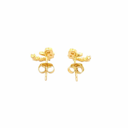 Butterfly Arc Stud Earrings (Pure Silver) - Gold