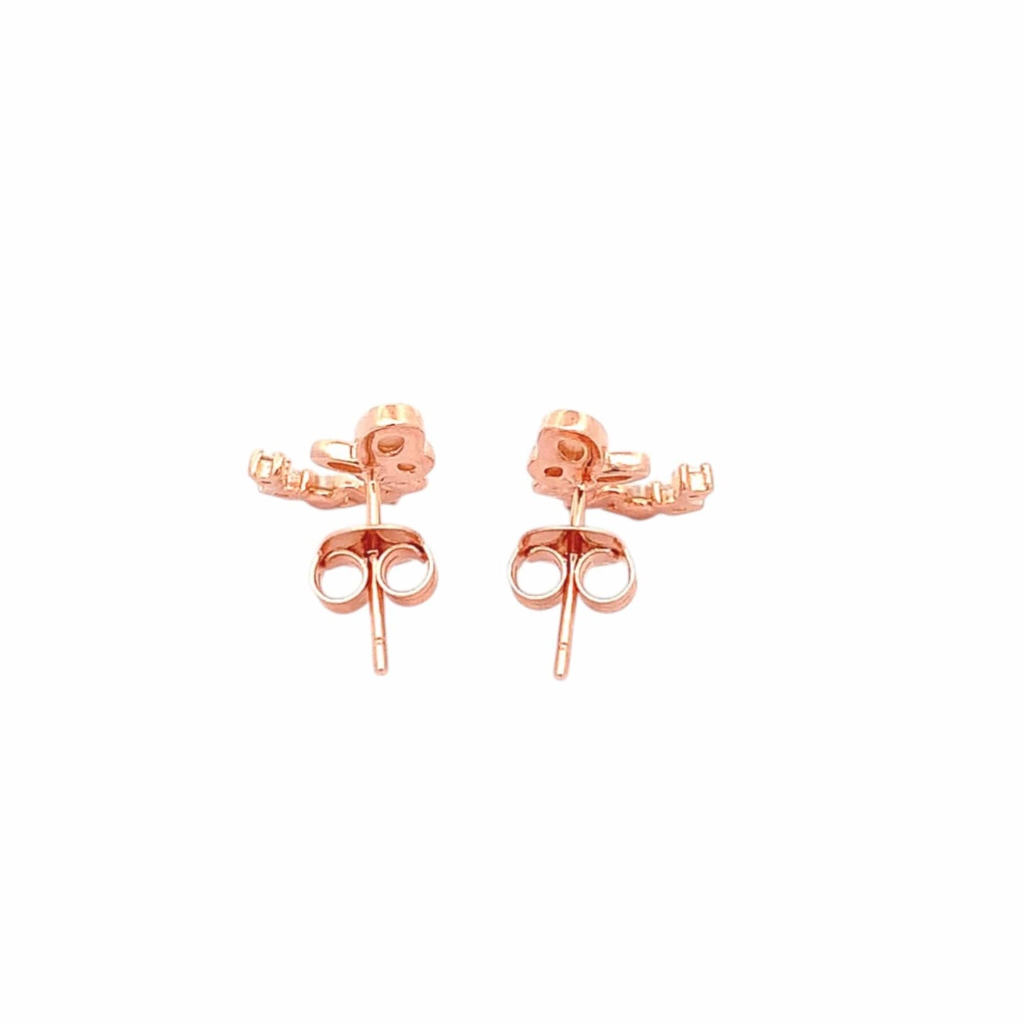 Butterfly Arc Stud Earrings (Pure Silver) - Rose Gold