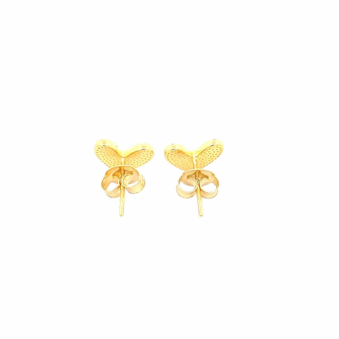 Black Heart Stud Earrings (Pure Silver) - Gold