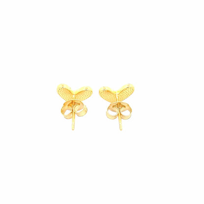 Black Heart Stud Earrings (Pure Silver) - Gold