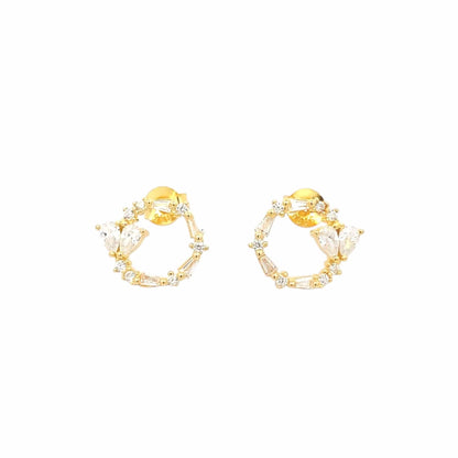 Circle of Love Stud Earrings (Pure Silver) - Gold