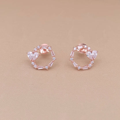 Circle of Love Stud Earrings Rose Gold