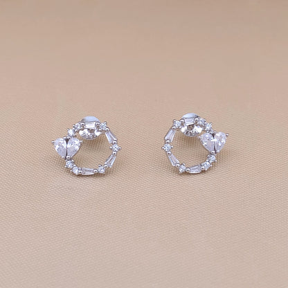 Circle of Love Stud Earrings Silver