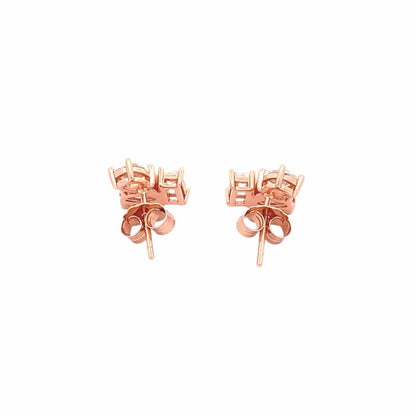 Triad of Beauty Stud Earrings (Pure Silver) - Rose Gold