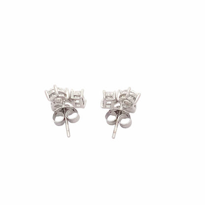 Triad of Beauty Stud Earrings (Pure Silver) - Silver