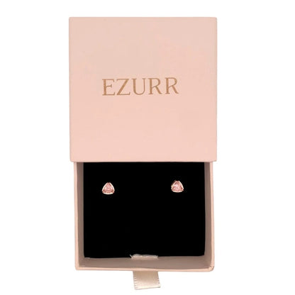 Trillia Stud Earrings (Pure Silver) - Rose Gold