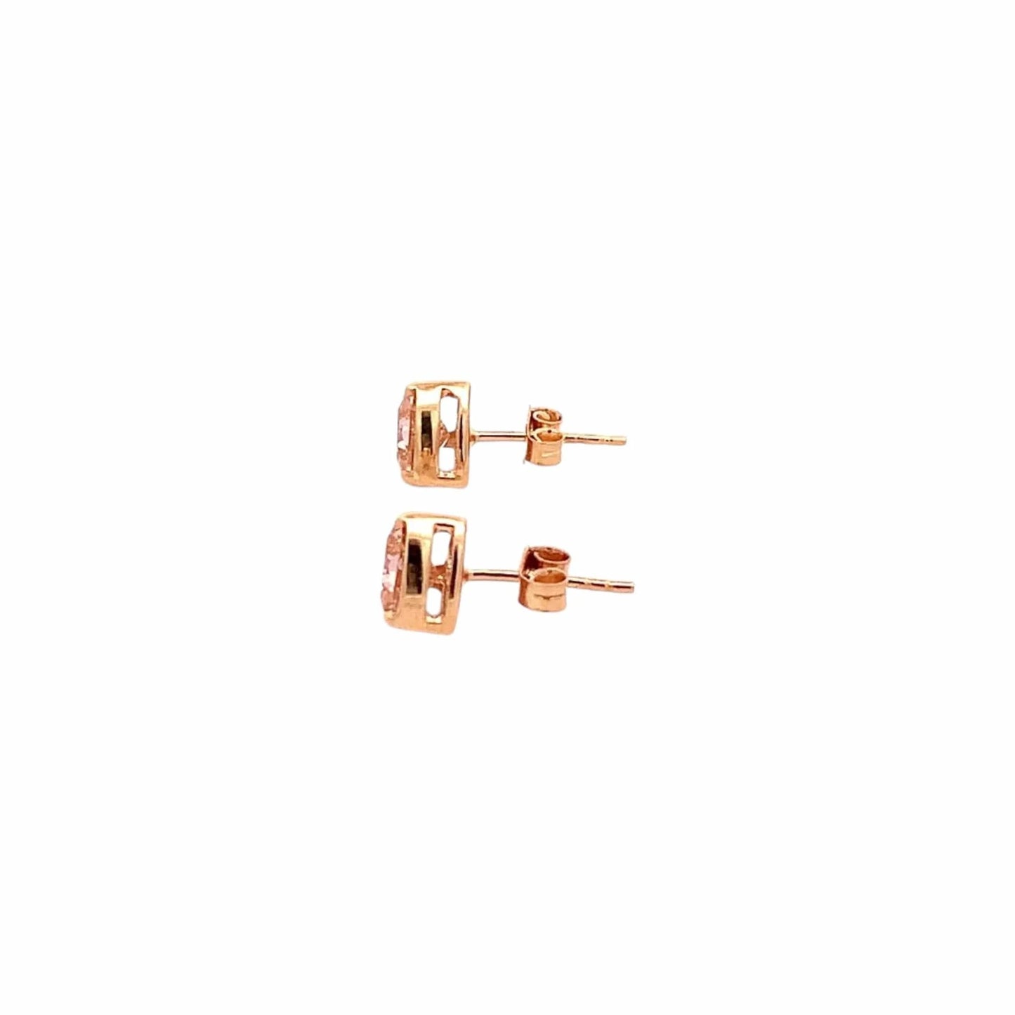 Trillia Stud Earrings (Pure Silver) - Rose Gold