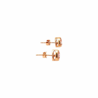 Trillia Stud Earrings (Pure Silver) - Rose Gold