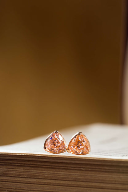 Trillia Stud Earrings (Pure Silver) - Rose Gold