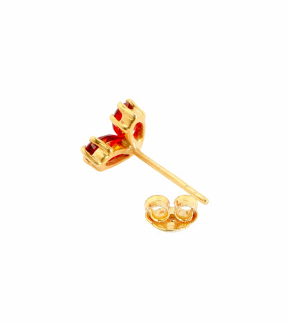 Scarlet Heart Stud Earrings (Pure Silver) - Gold