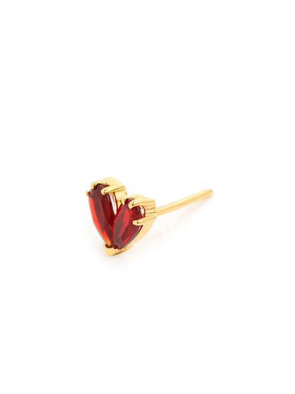Scarlet Heart Stud Earrings (Pure Silver) - Gold