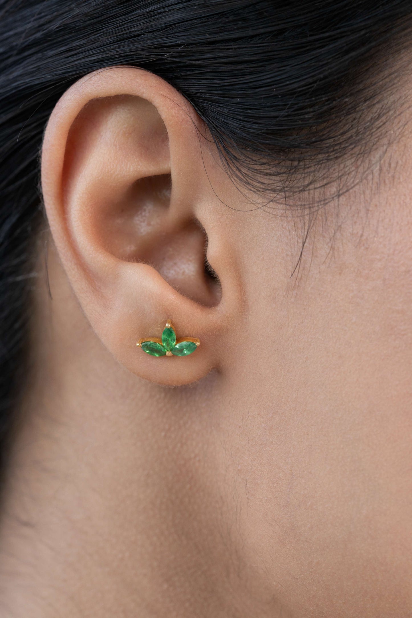 Lush Light Stud Earrings (Pure Silver) - Gold