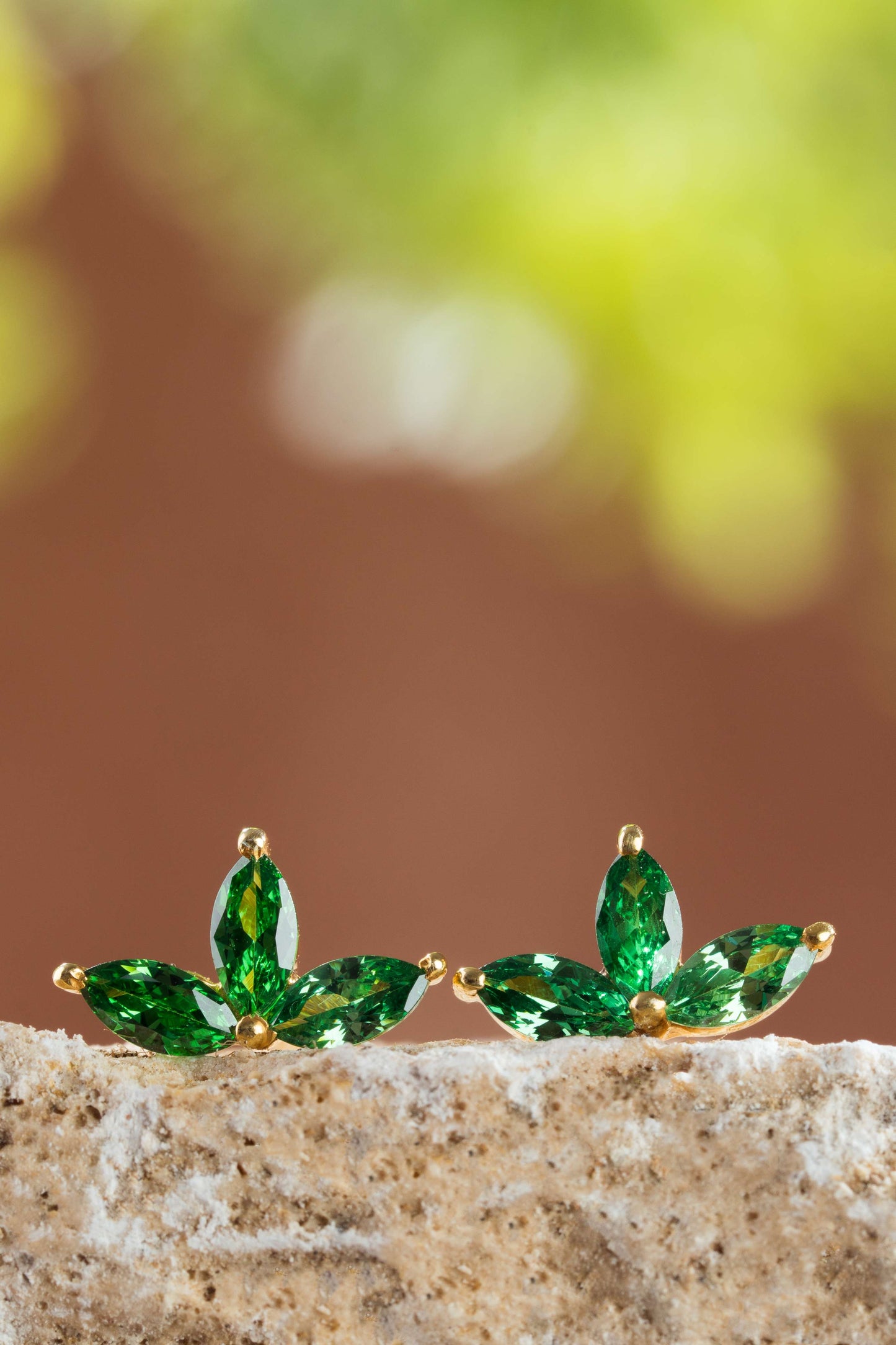 Lush Light Stud Earrings (Pure Silver) - Gold