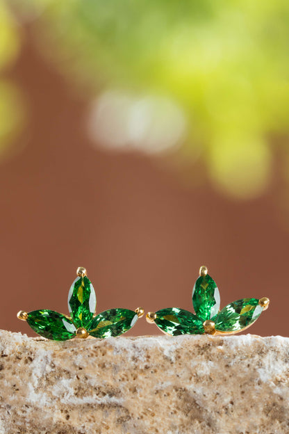 Lush Light Stud Earrings (Pure Silver) - Gold