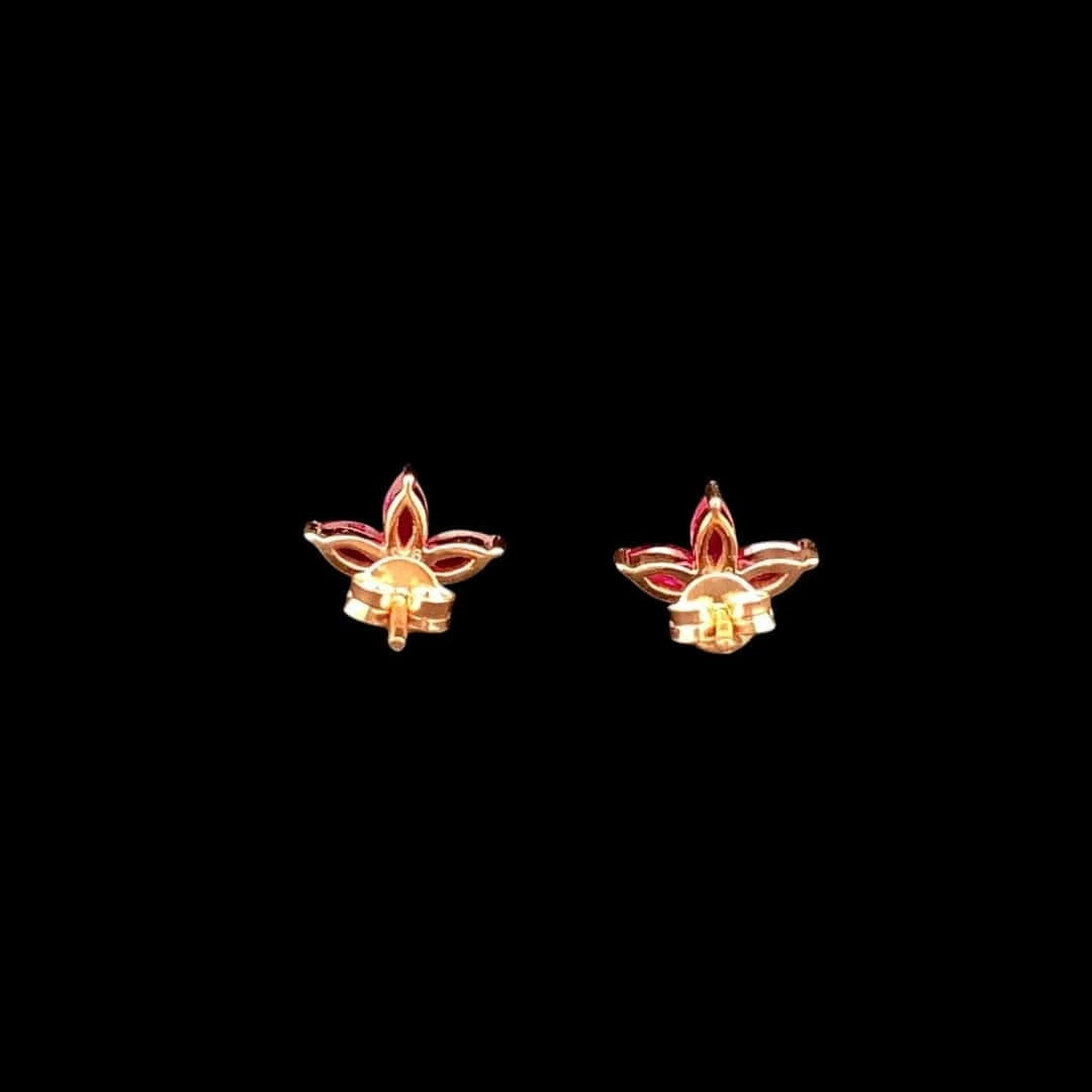 Crimson Stud Earrings (Pure Silver) - Rose Gold