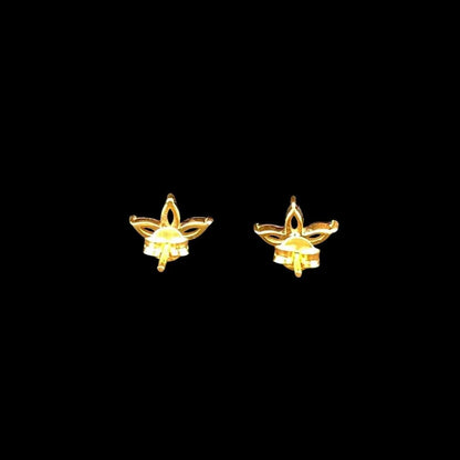 Noir Navy Stud Earrings (Pure Silver) - Gold
