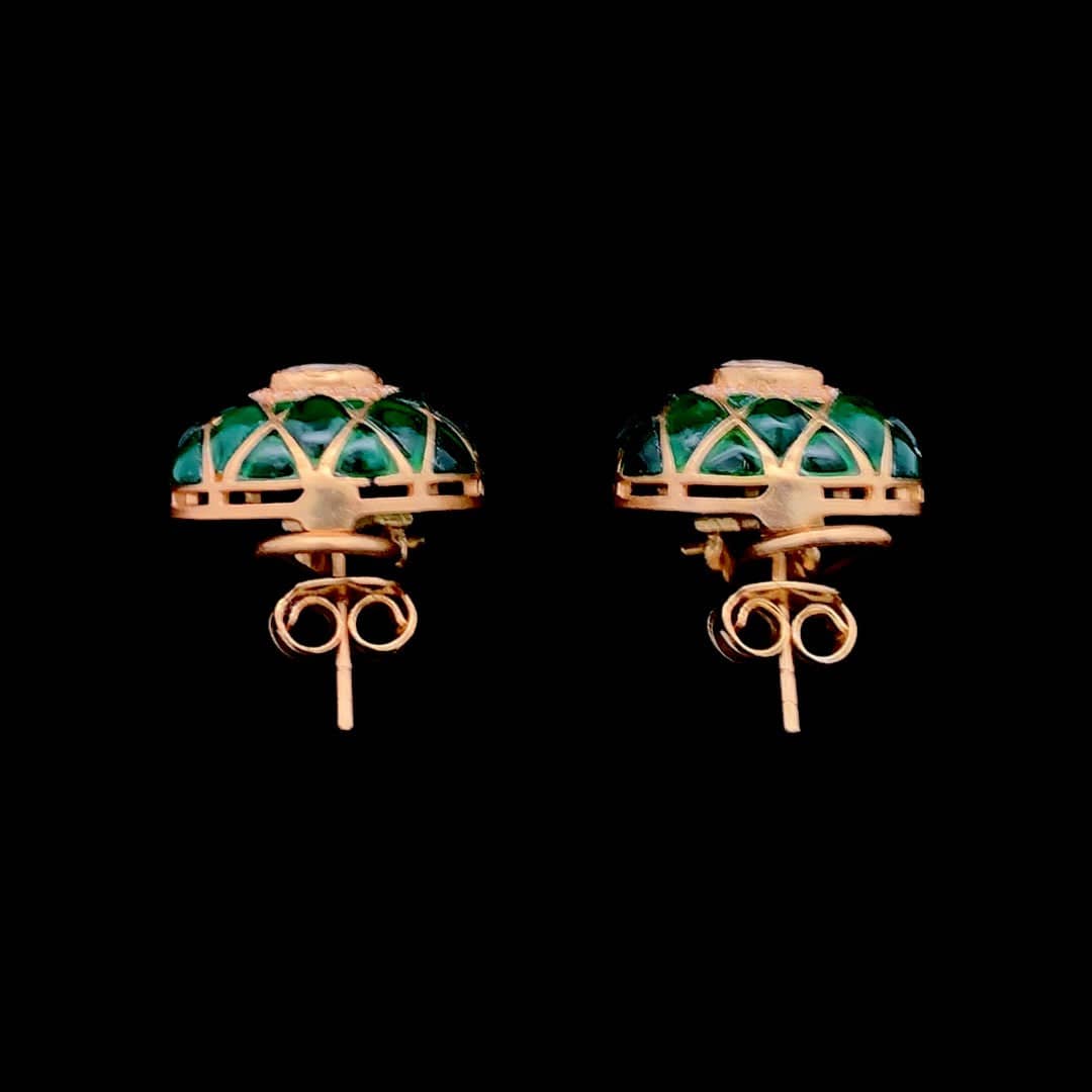 Kundan Royale Earrings (Pure Silver) - Green