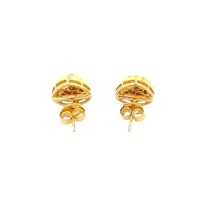 Rajwada Polki Earrings (Pure Silver) - Red